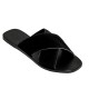 EKATI PONY LEATHER SANDAL - Black