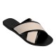 EKATI CANVAS LEATHER SANDAL - Black