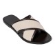 EKATI CANVAS LEATHER SANDAL - Mocha