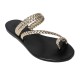 PERSEPHONE LEATHER SANDAL - Platina - Black Sole