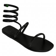 ANDROMEDA SHINE LEATHER SANDAL - Black