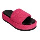 PUFFY IBIZA FLATFORM SLIDE - Foucsia