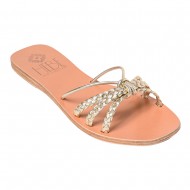 GRACE LEATHER SANDAL - Platina