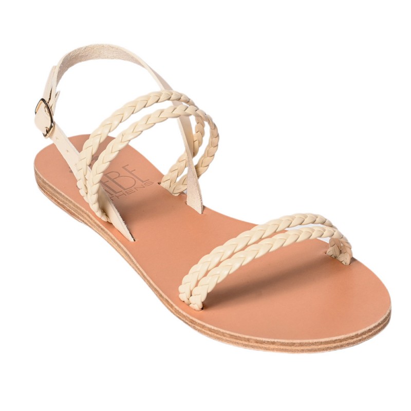 ANDROS LEATHER SANDAL - White