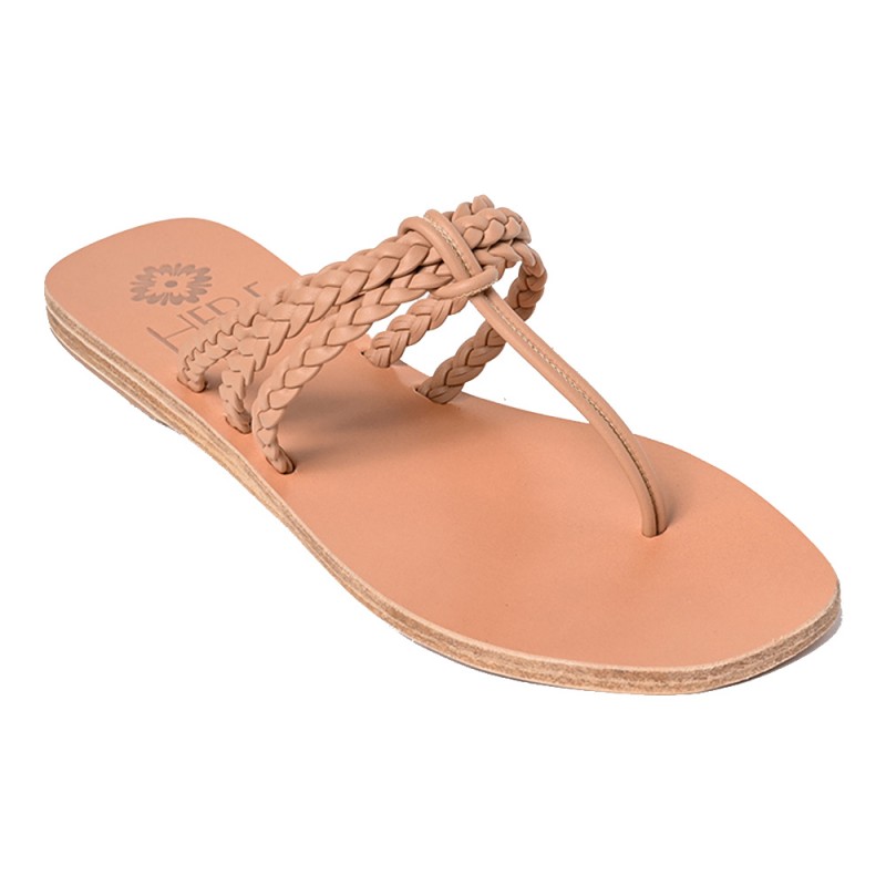 CRETE LEATHER SANDAL - Natural