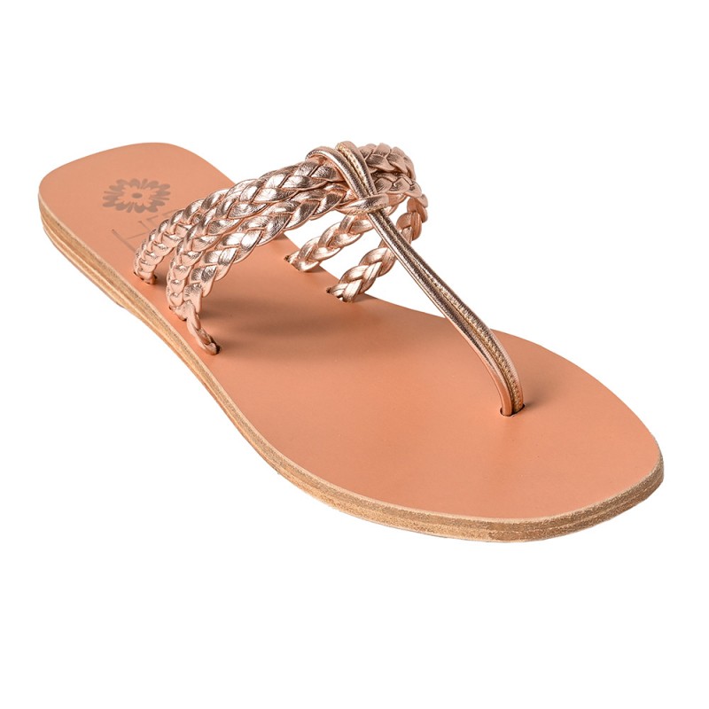 CRETE LEATHER SANDAL - Pink Gold