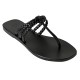 CRETE LEATHER SANDAL - Black