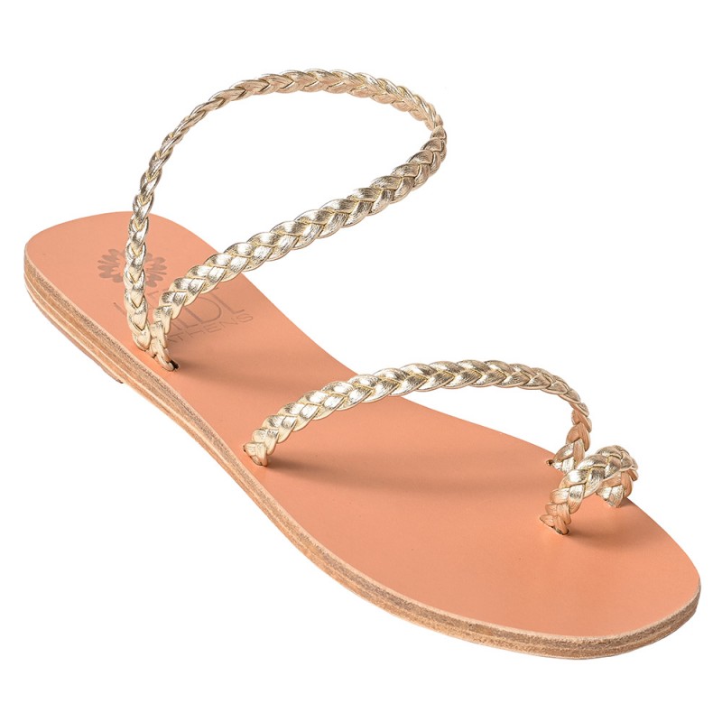 PERSEPHONE LOOP LEATHER SANDAL - Platina