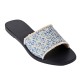 CHARA LOGO LEATHER SANDAL - Degrade Blue