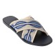 DAPHNE LEATHER SANDAL - Navy and Silver