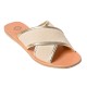 EKATI CANVAS LEATHER SANDAL - Platina