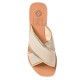 EKATI CANVAS LEATHER SANDAL - Platina