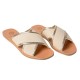 EKATI CANVAS LEATHER SANDAL - Platina