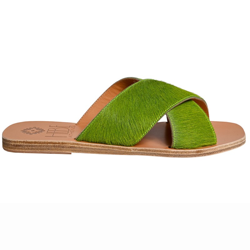 EKATI PONY LEATHER SANDAL - Green