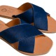 EKATI PONY LEATHER SANDAL - Navy Blue