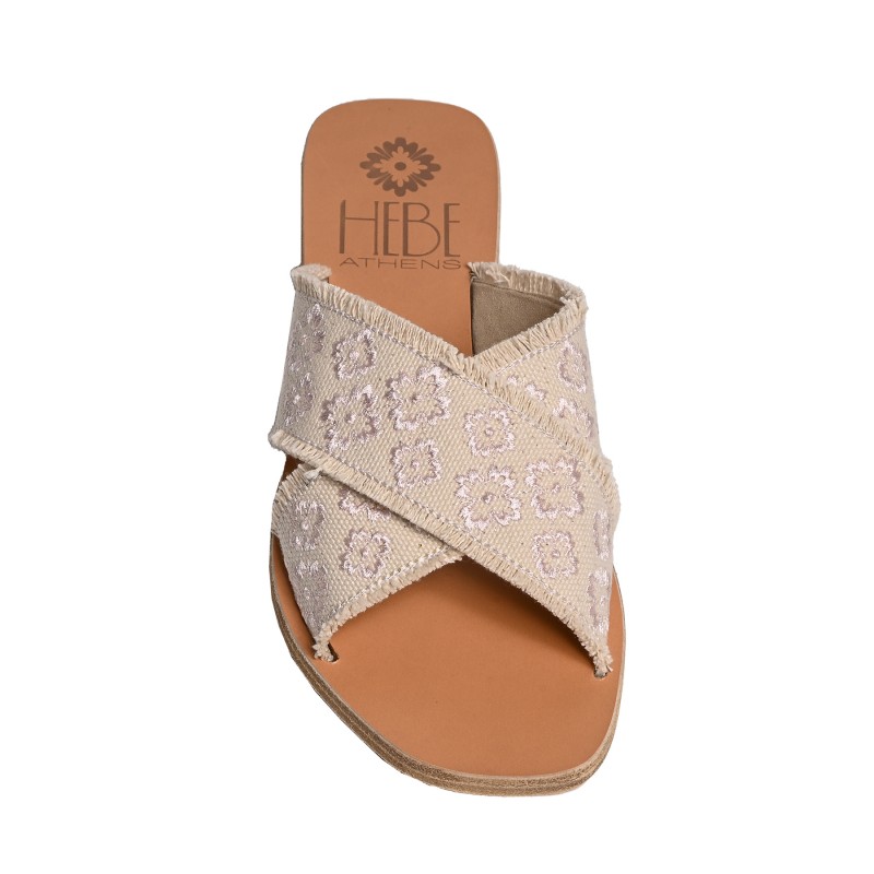 EKATI LOGO LEATHER SANDAL - White