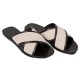 EKATI CANVAS LEATHER SANDAL - Mocha