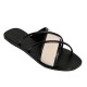 KORE CANVAS LEATHER SANDAL - Black