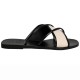 KORE CANVAS LEATHER SANDAL - Black