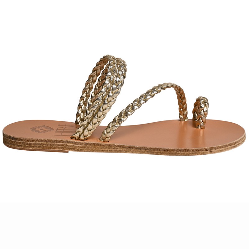 PERSEPHONE LEATHER SANDAL - Platina