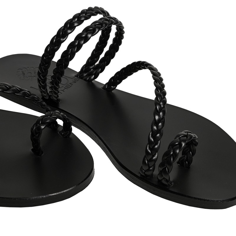 PERSEPHONE LEATHER SANDAL - Black