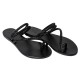 PERSEPHONE SHINE LEATHER SANDAL - Black