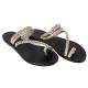 PERSEPHONE LEATHER SANDAL - Platina - Black Sole