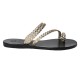 PERSEPHONE LEATHER SANDAL - Platina - Black Sole