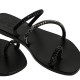 MELINOE SHINE LEATHER SANDAL - Anthracite