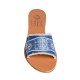 CHARA LEATHER SLIDE - Blue