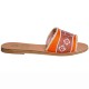 CHARA LEATHER SLIDE - Orange