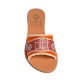 CHARA LEATHER SLIDE - Orange