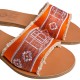 CHARA LEATHER SLIDE - Orange