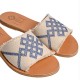 DELOS CANVAS LEATHER SLIDE - Blue