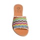 LEDA CANVAS LEATHER SLIDE  - Waves