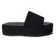 PUFFY IBIZA FLATFORM SLIDE - Black