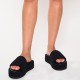 PUFFY IBIZA FLATFORM SLIDE - Black