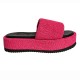 PUFFY IBIZA FLATFORM SLIDE - Foucsia