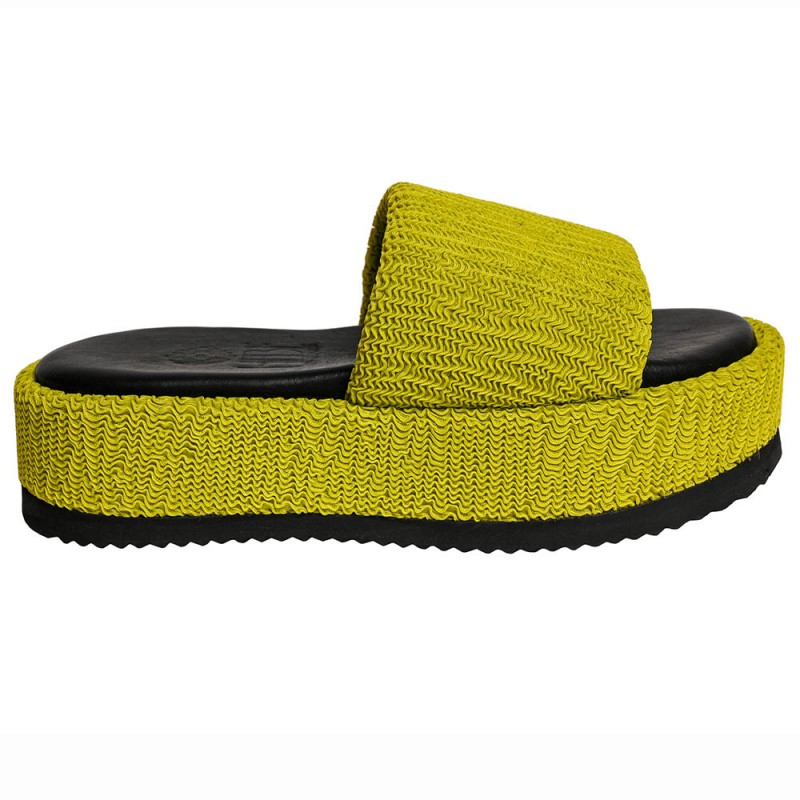 PUFFY IBIZA FLATFORM SLIDE - Green