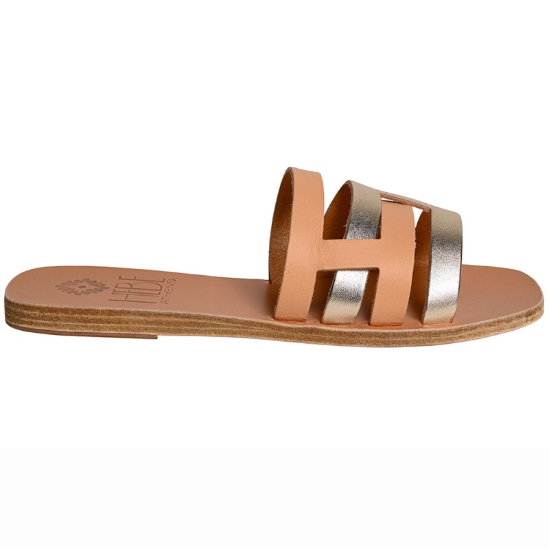 CARPO LEATHER SANDAL - Natural Gold