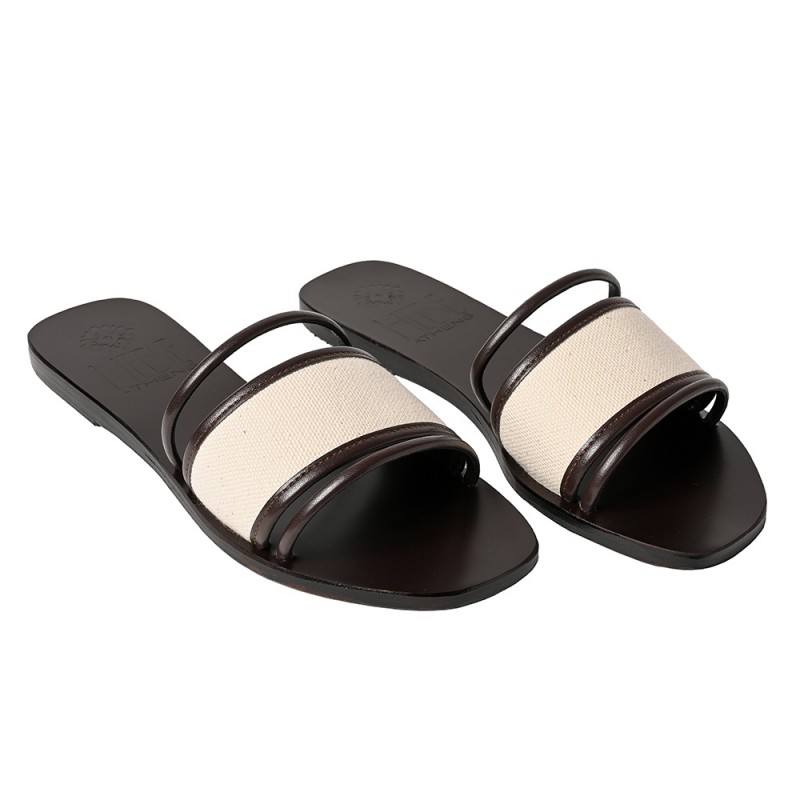 GAEA LEATHER SANDAL - Mocha