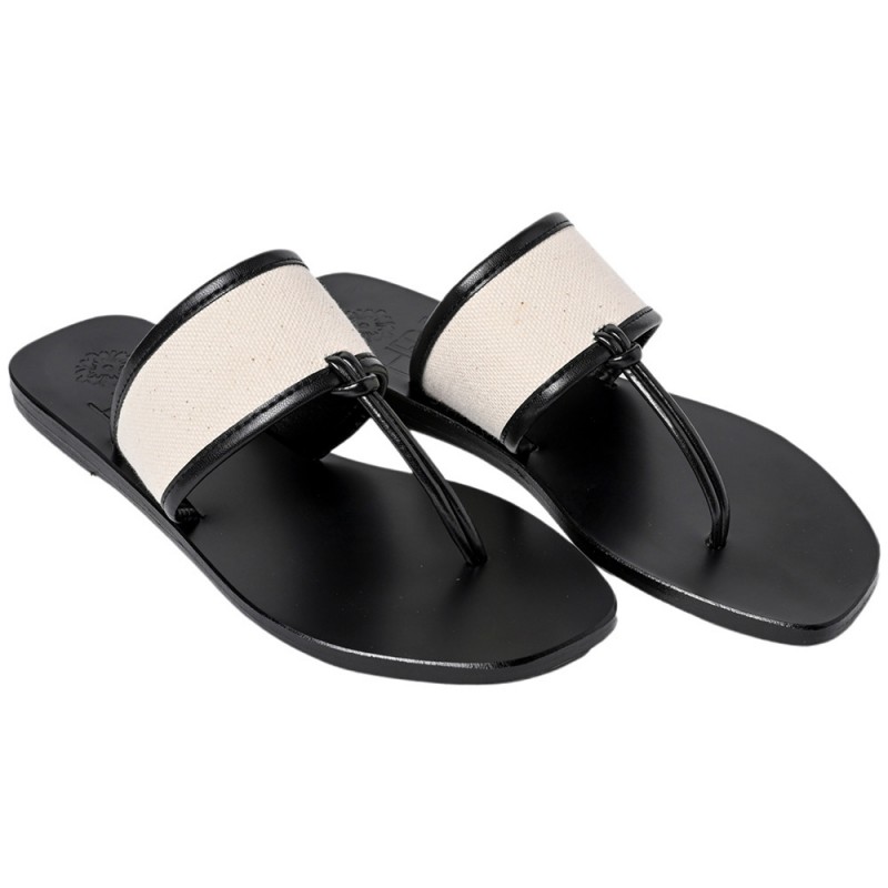 NIKI LEATHER SANDAL - Black