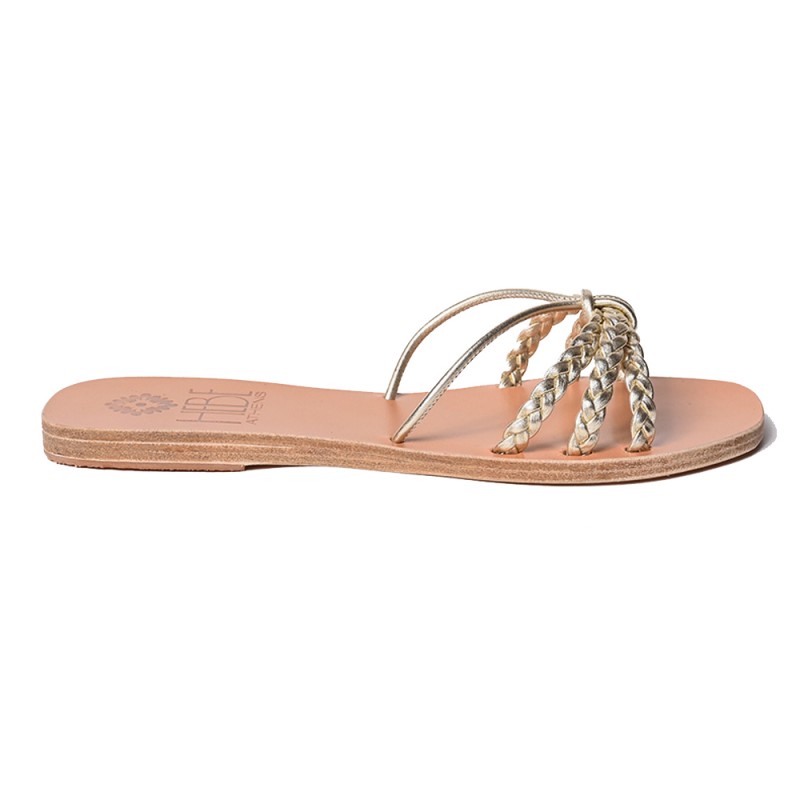 GRACE LEATHER SANDAL - Platina