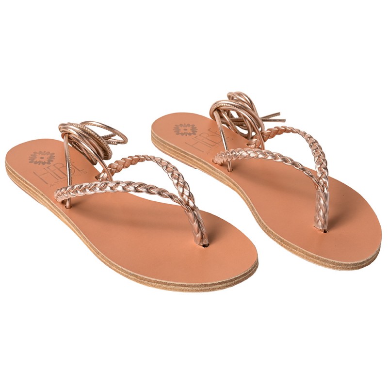 RHEA LEATHER SANDAL - Pink Gold