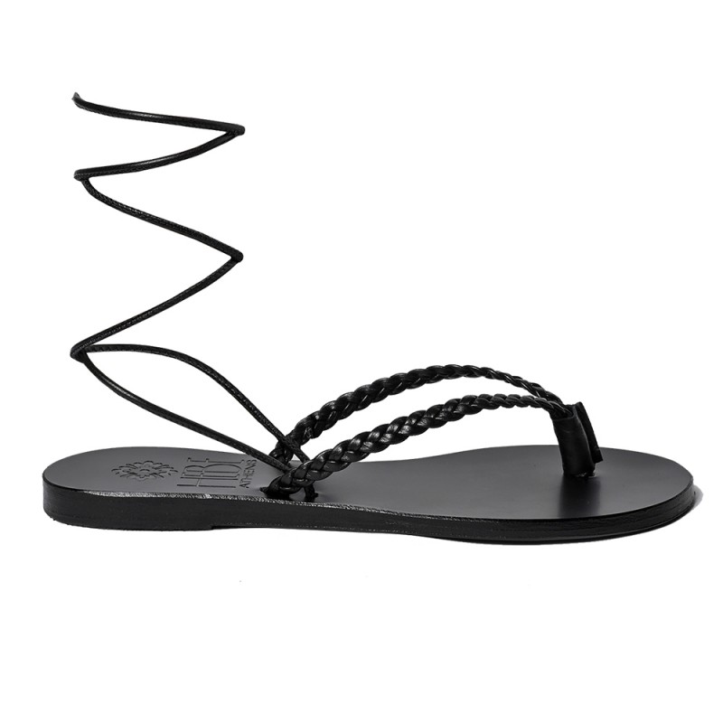 RHEA LEATHER SANDAL - Black