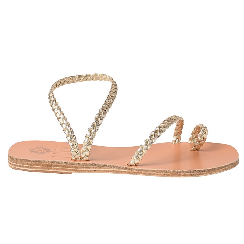 PERSEPHONE LOOP LEATHER SANDAL - Platina