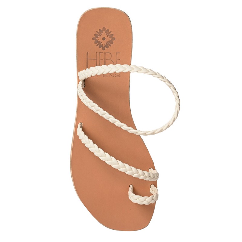 PERSEPHONE LOOP LEATHER SANDAL - White