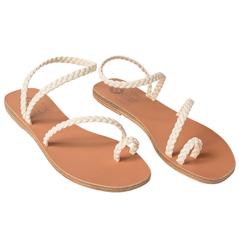 PERSEPHONE LOOP LEATHER SANDAL - White