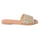 CHARA LOGO LEATHER SLIDE - Rainbow