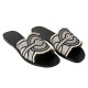 IRIS LEATHER SANDAL - Black and Silver